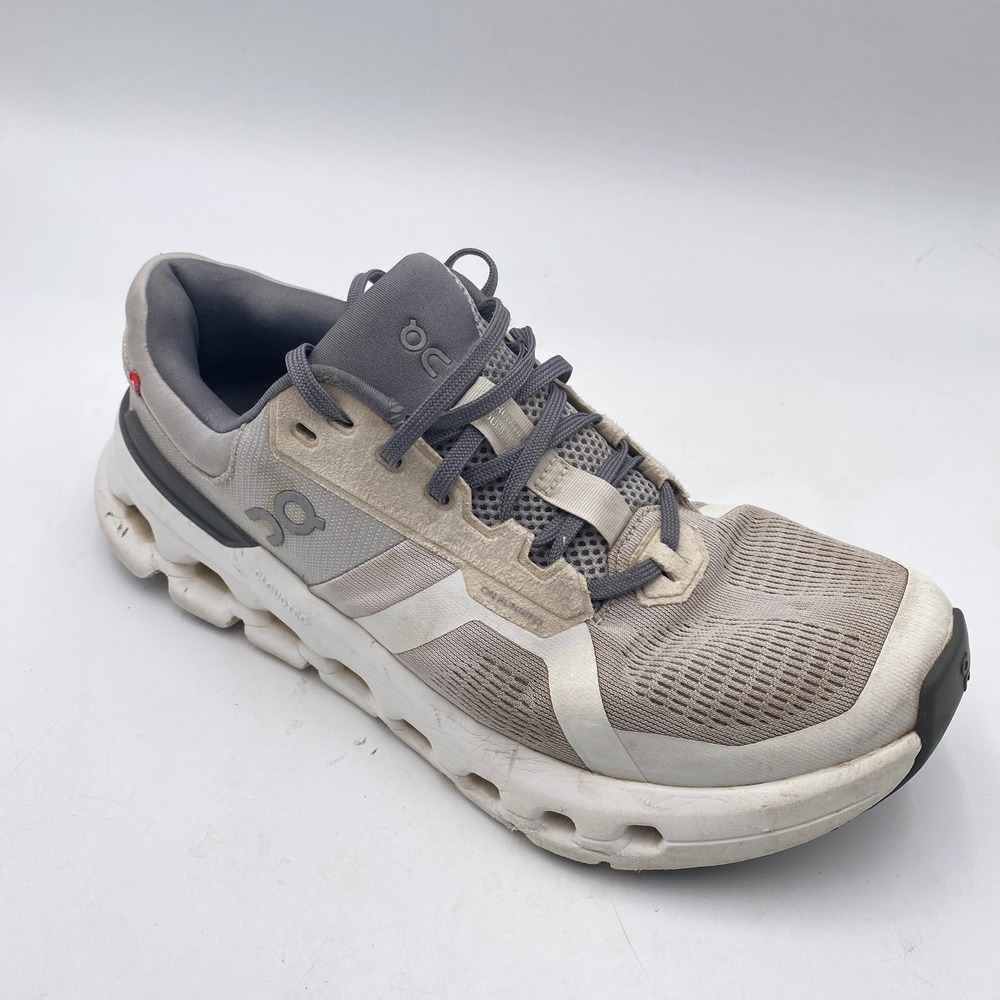 On Cloudrunner Running Shoes Womens 9.5 Grey White Mesh Helion CloudTec Sneakers